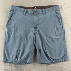 Ripzone Shorts Mens 36 Blue Flat Front Chino Stretch Zip Pocket Casual Denim‎